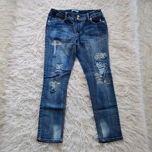 Mudd Girls Gem Sparkle Distressed Skinny Jeans